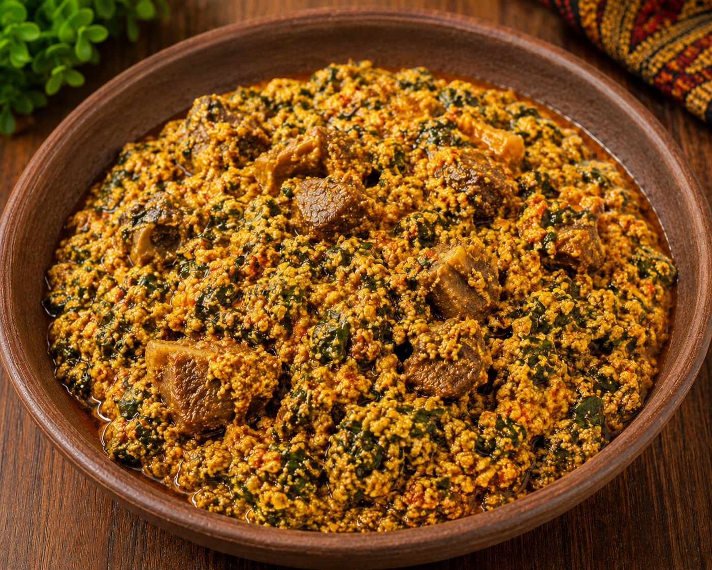 Egusi Soup w Chicken or Turkey or Beef