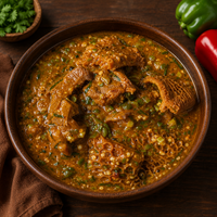 Ogbono Soup w Chicken or Turkey or Beef (add Okra upon request)