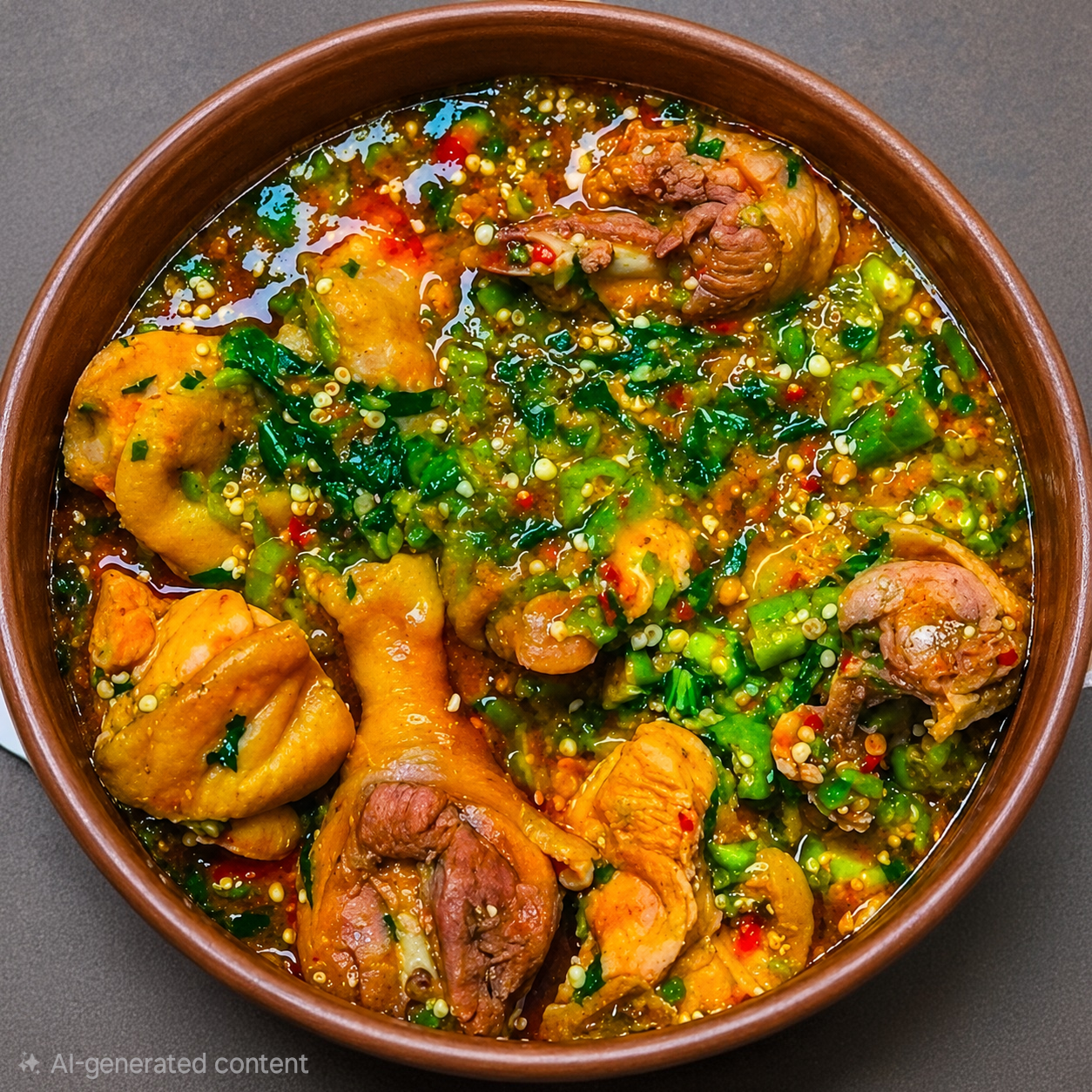 Okro Soup w Chicken or Turkey or Beef
