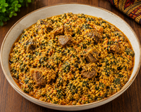 Egusi Soup w Goat Meat or Assorted Meat